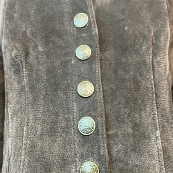 Jules & Leopold Womens Brown Distress Leather Button Down Jacket Size XL - Picture 2 of 8